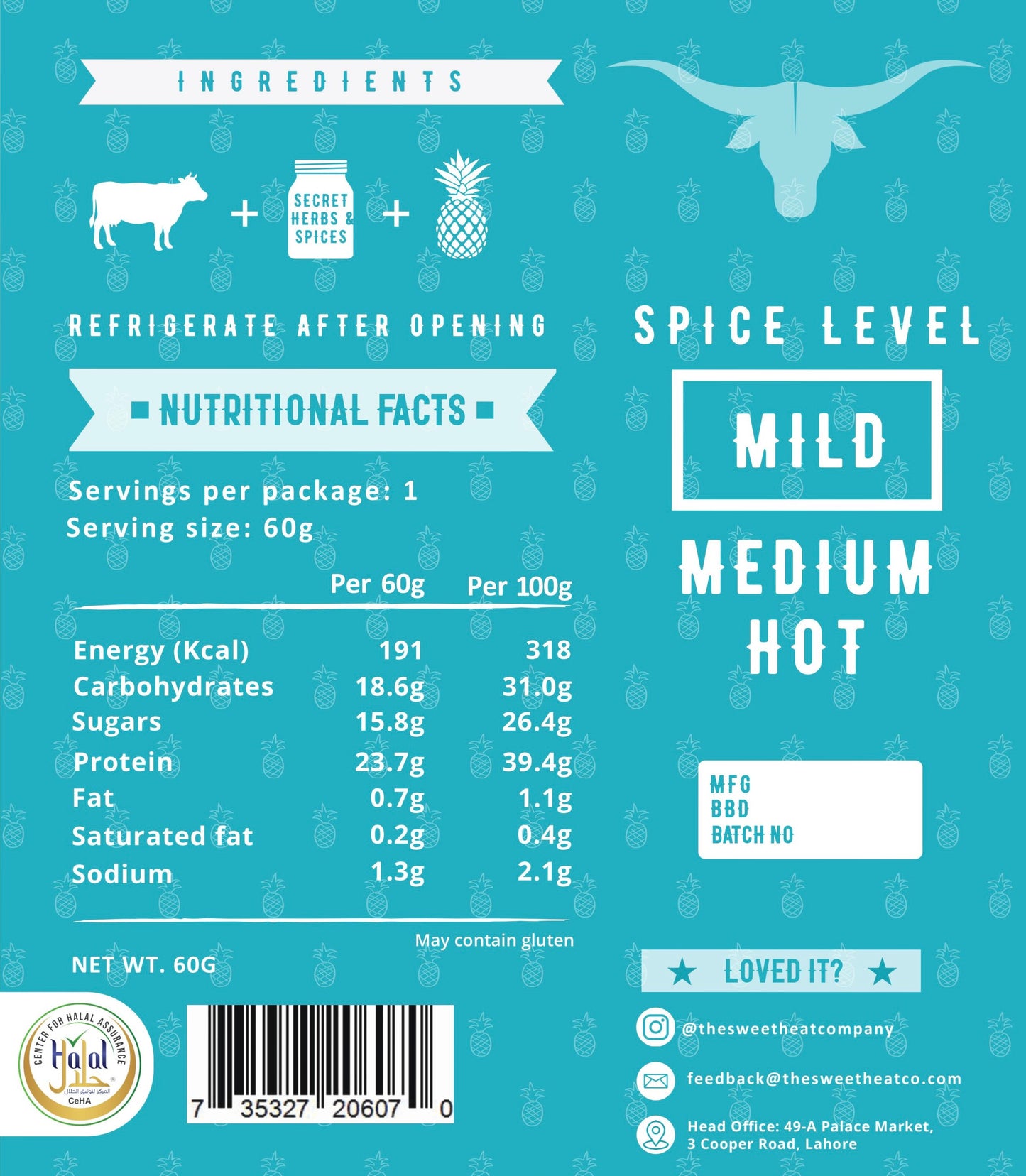 Pineapple Pepper - Beef Jerky - 60g