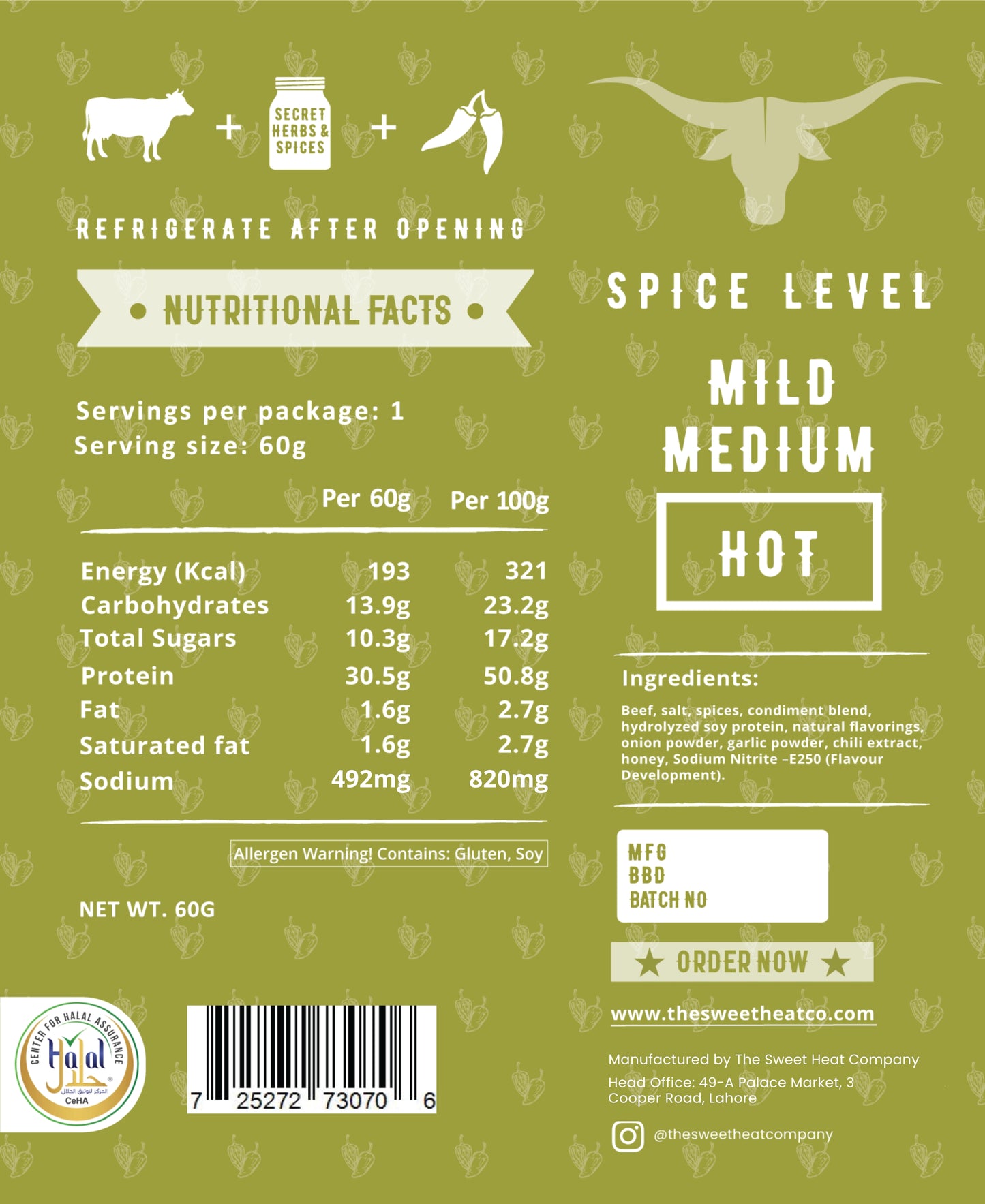 Teriyaki Jalapeño - Beef Jerky - 60g